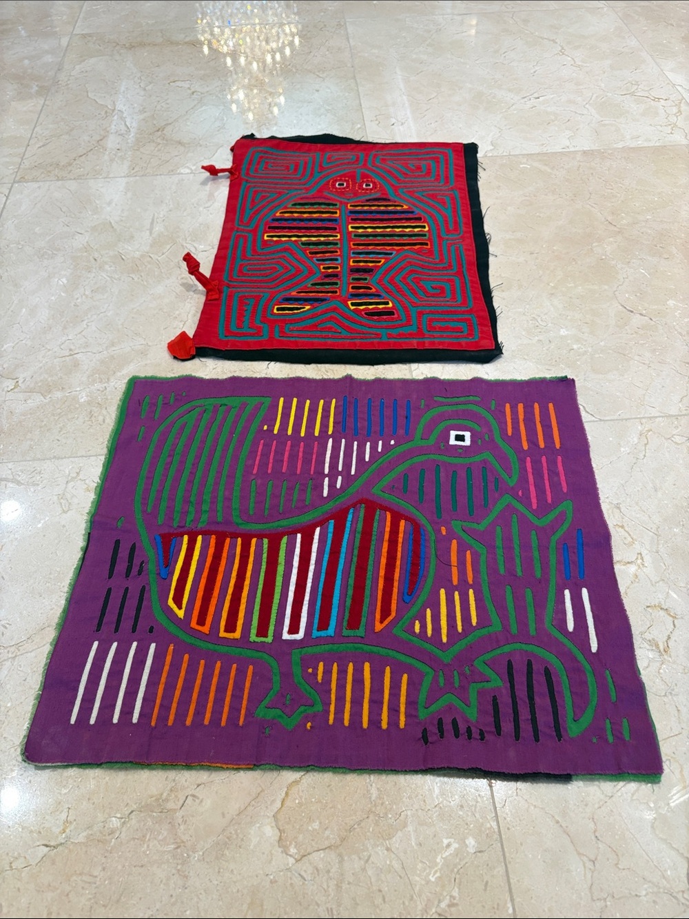 Handmade Colorful Mola Panel - Bird Motif